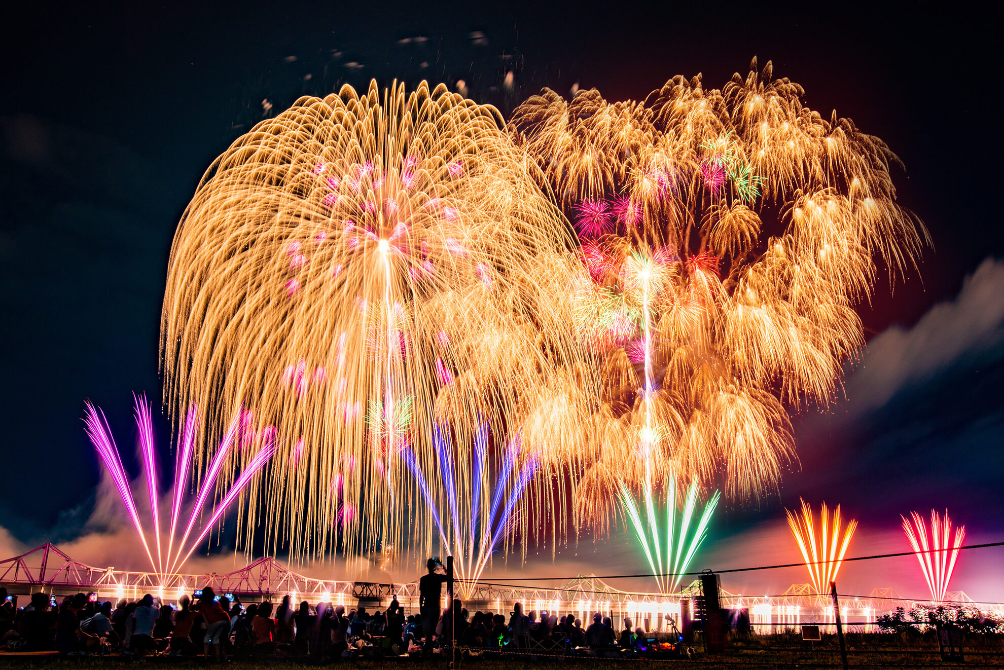 美しい日本三大花火の長岡花火無料フリー写真素材 – タビダー