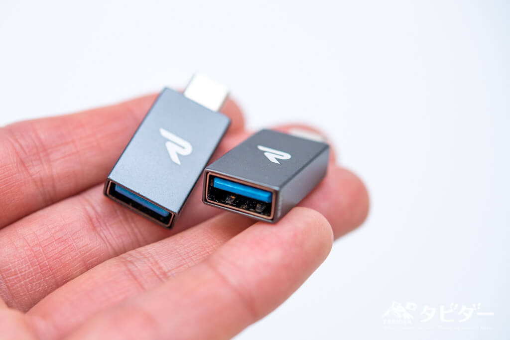 Rampow USBアダプタのサイズ感