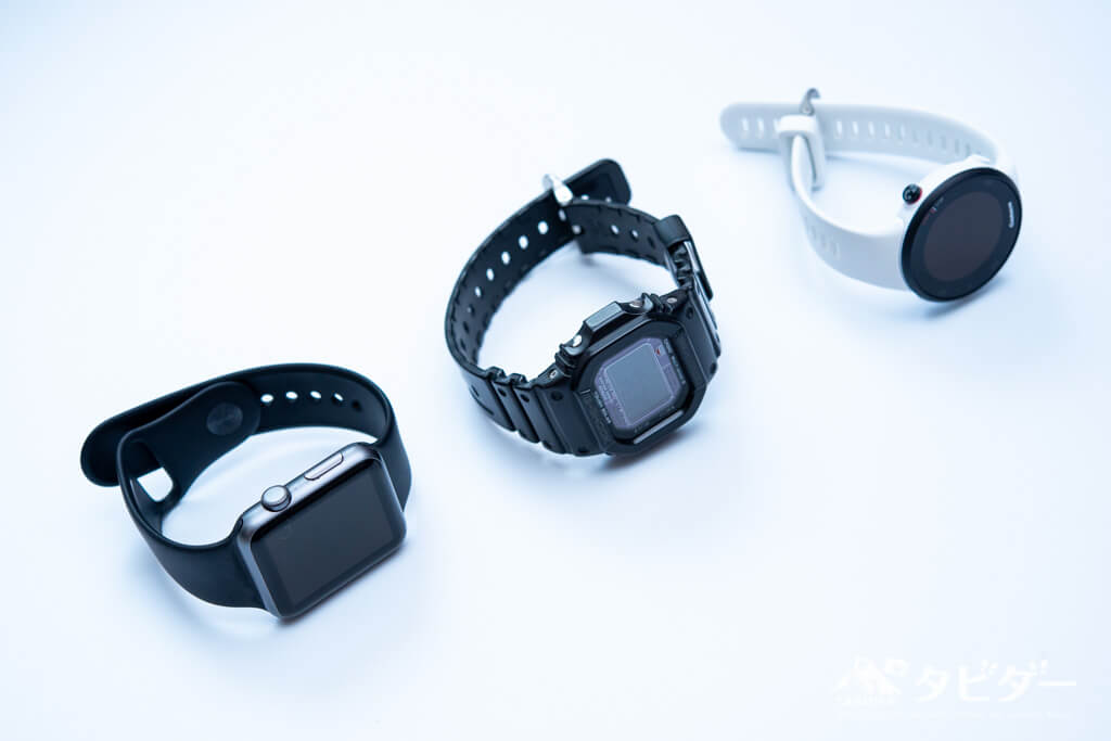 Apple Watch、G-SHOCK、ガーミン45sを比較